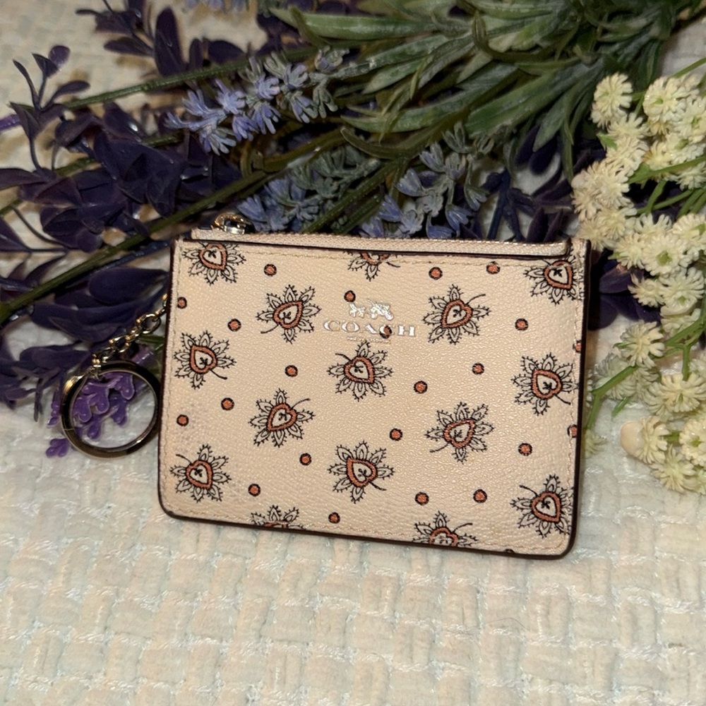 Coach Leather Keychain Wallet Card Holder